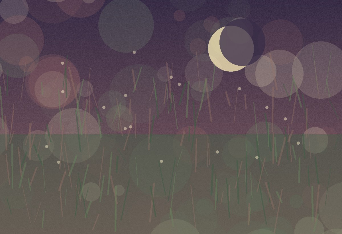 Jardin nocturne et lumière de lune
